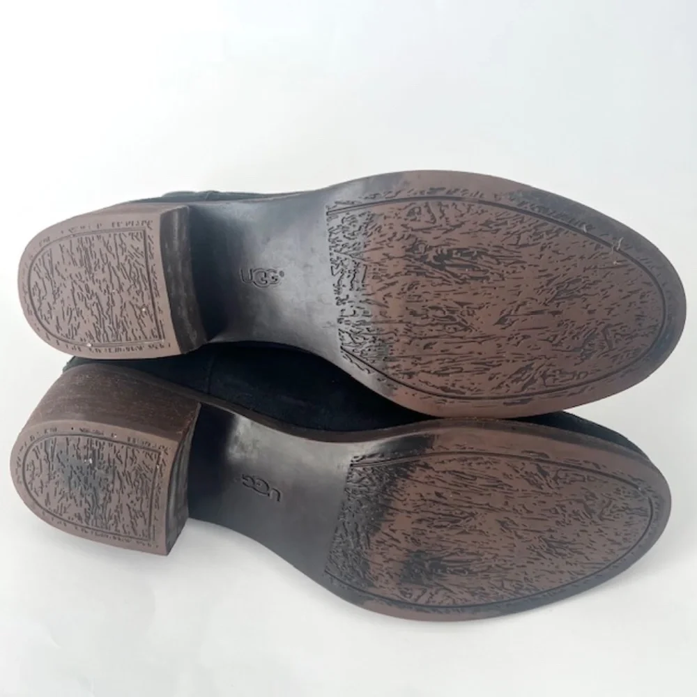 Ugg Black Suede darling Ankle Boots Size 10 - Picture 5 of 5